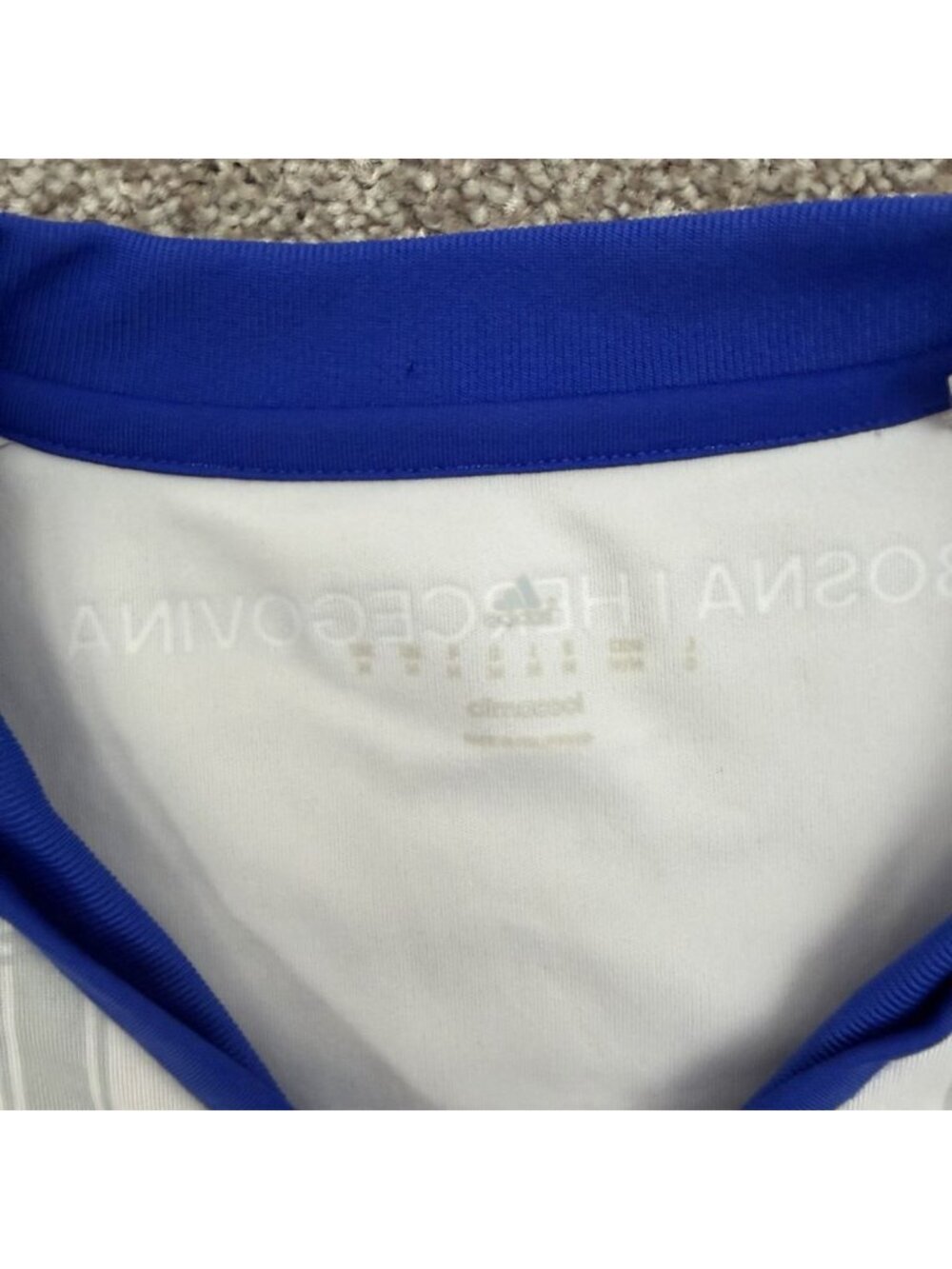 adidas Men's Bosnia and Herzegovina National Soccer Jersey Size M White Blue EUC - Picture 9 of 11